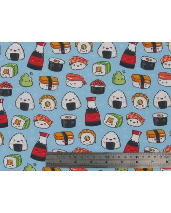 I Heart Sushi Cotton Print
