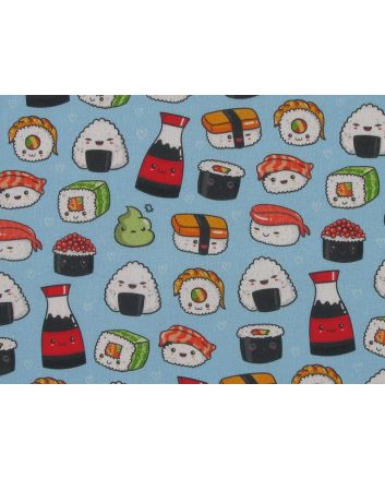 I Heart Sushi Cotton Print