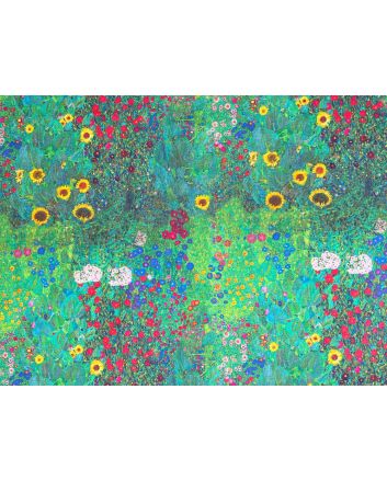 Iconic Art Cotton Print, Klimts Farm Garden