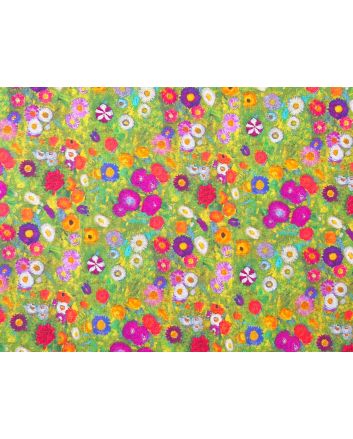 Iconic Art Cotton Print, Klimts Garden Flowers