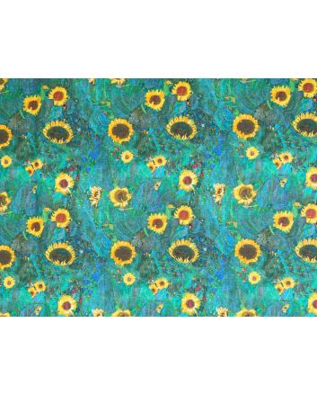 Iconic Art Cotton Print, Klimts Sunflowers
