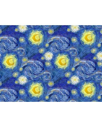 Iconic Art Cotton Print, Starry Night