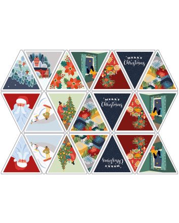 Illustrated Christmas Cotton Bunting Panel