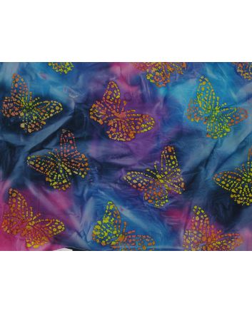 Indian Batik Cotton, Butterfly Spot, Blue and Purple
