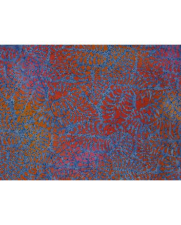 Indian Batik Cotton, Leaf Spot, Orange