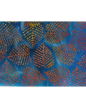 Indian Batik Cotton Leaves, Navy