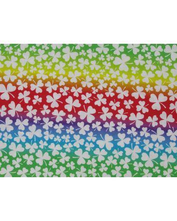 Irish Charm Cotton Print, Rainbow Clovers