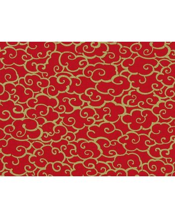 Isumi Japanese Foil Cotton Print, Allover Cloud, Red
