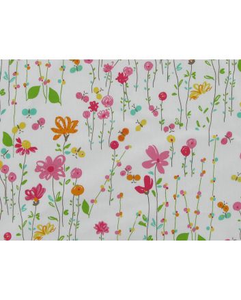 Jolly Floral Cotton Poplin, White