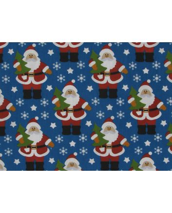 Joyful Santa Polycotton Print, Night
