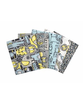 Jungle Friends Cotton Fat Quarters 5 Pack