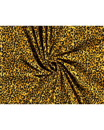 Jungle Leopard Spots Cotton Jersey, Ochre