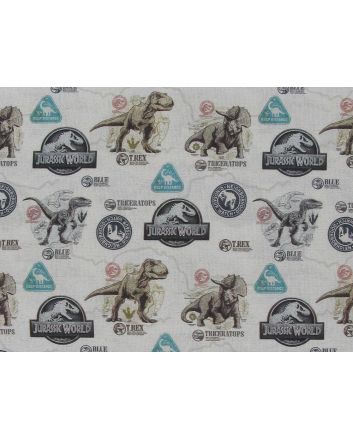 Jurassic World Badges Cotton Print