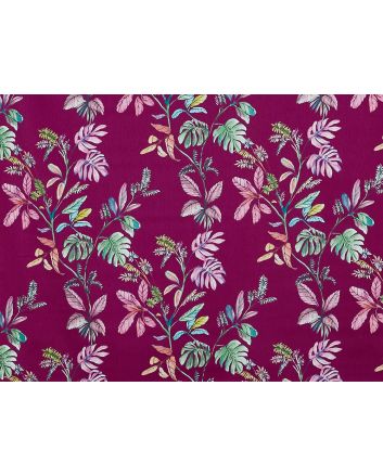 Kew Cotton Curtain Fabric, Garnet