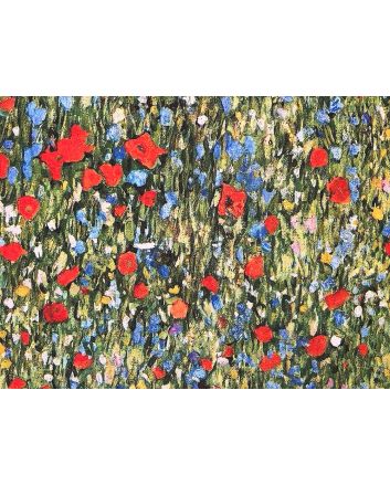 Klimts Field of Poppies Soft Handle Water Repellent Outdoors Fabric