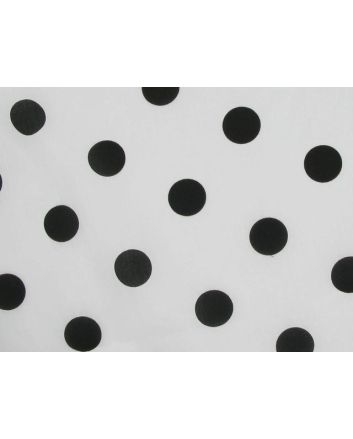 Large Black Polka Dot on White Background Polycotton Print