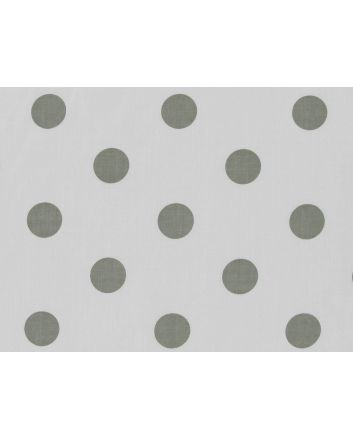 Large Grey Polka Dot on White Background Polycotton Print
