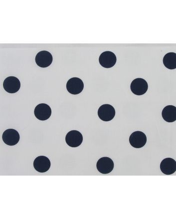 Large Navy Polka Dot on White Background Polycotton Print