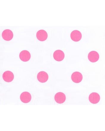 Large Pink Polka Dot on White Background Polycotton Print