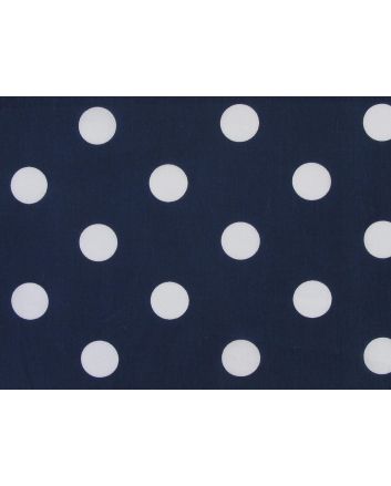 Large White Polka Dot on Navy Background Polycotton Print
