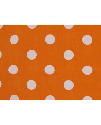 Large White Polka Dot on Orange Background Polycotton Print