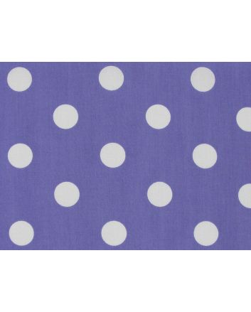 Large White Polka Dot on Purple Background Polycotton Print