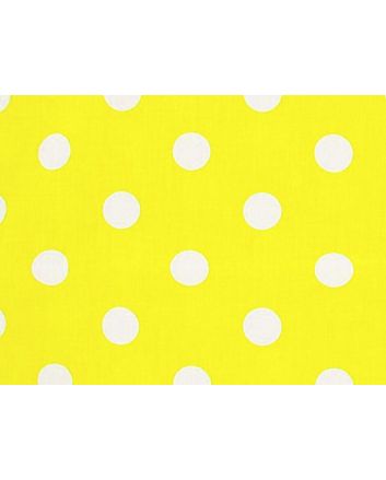 Large White Polka Dot on Yellow Background Polycotton Print