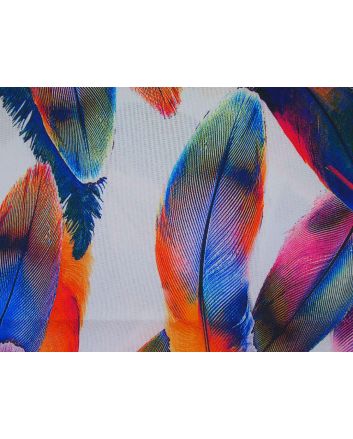 Largescale Feather Printed Panama, Silver