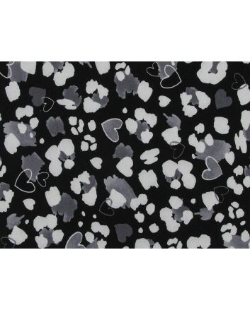 Leaopard Love Hearts Viscose Jersey