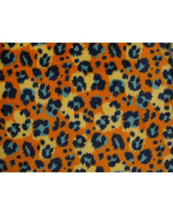 Leopard Contrast Spot Ultra Soft Cuddle Fleece, Mustard
