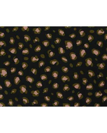 Leopard Cotton Poplin Print, Black