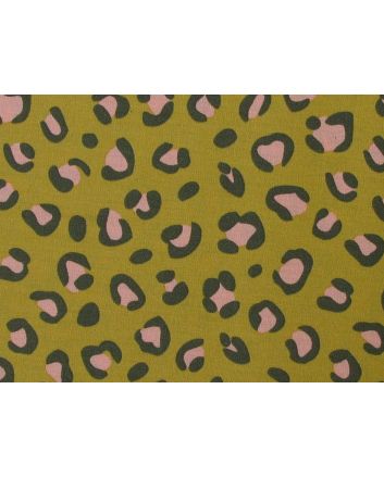 Leopard Cotton Poplin Print, Mustard