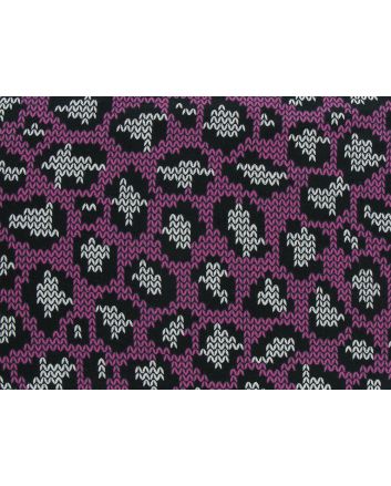 Leopard Knit Print Cotton Jersey, Fuchsia