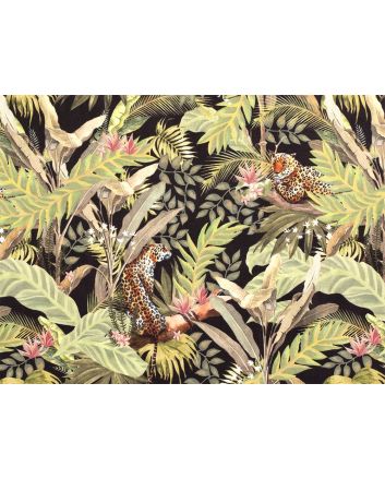 Leopard Palm Printed Velvet