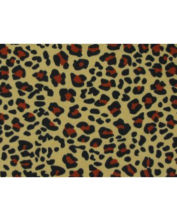 Leopard Print Brushed Cotton Rich Winceyette, Tan