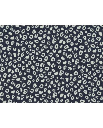 Leopard Print Chambray, Dark Blue