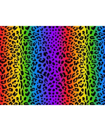 Leopard Rainbow Stripes Cotton Print