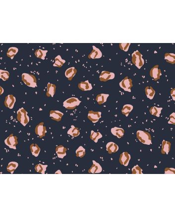 Leopard Spots Modal and Cotton Jersey Blend, Navy