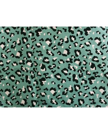 Leopard Spots Printed Double Gauze, Mint