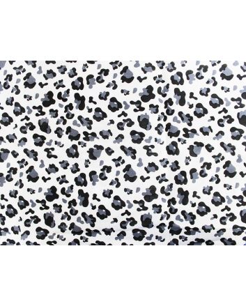 Leopard Spots Printed Double Gauze, White