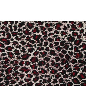 Leopards Spots Printed Cotton Corduroy, Red