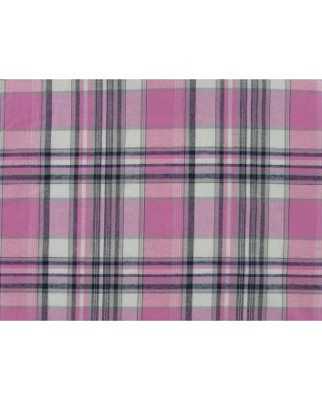Lightly Brushed Polycotton Tartan, Hamilton, Pink