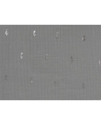 Lightning Bolt Foil Print Double Gauze, Grey
