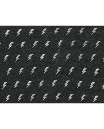 Lightning Bolt Row Foil Cotton Jersey, Dark Grey