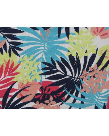 Lightweight Cotton Jersey, Tropical Leaves