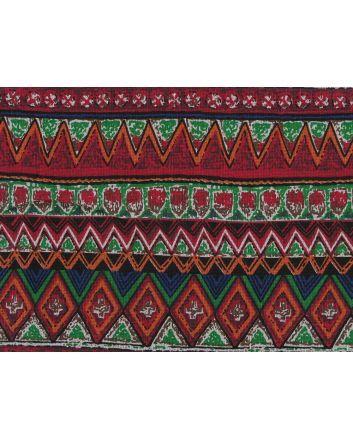 Lightweight Linen Look Canvas, Aztec Stripe, Red