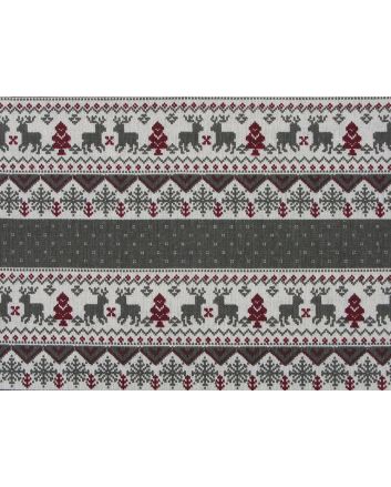 Lightweight Linen Look Canvas, Nordic Christmas, Silver