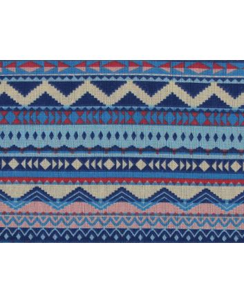 Lightweight Linen Look Canvas, Retro Stripe, Blue