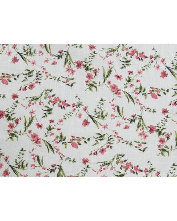 Lily Vines Printed Rayon Linen Print, White