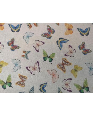 Linen Look Digital Printed Panama Butterflies